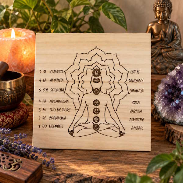 Pack Tabla Chakras Radiestesia 20 cm